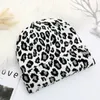 Leopard Beanie Outdoor Winter Warm Knit Hat Accesorios de moda Bucket Hat Cap RRA394