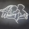 Party Wedding Logo Wedding Headshot Propuesta de pareja iluminada Neon Signo Decoración de fondo Silueta y nombres Aseguramiento de calidad de personalización