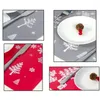 Lot de 2 sets de table de Noël napperon lavable de 6 tasses gris rouge