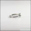Cluster Rings Cluster Rings Vintage Love Knot Anello da dito per donna Uomo Autentico 925 Sterling Sier Regolabile Fine Wedding Jewelry Dhs3K