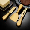 버터 나이프 치즈 ​​치즈 포크 피자 칼날 세트 스테인리스 스틸 골드 홈 레스토랑 주방 식당 식탁 테이블웨어 도구 도구 도매