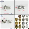 Andere 10 -stcs/tas Antiek goud Sier Owl Lion Boeddha hoofd Spacer kralen Diy armbanden ketting voor sieraden maken Accessoires laten vallen deliv DHH89