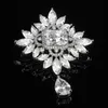 Luxury Rhinestone Brosch Hot Elegant Wedding Bridal Corsage Suit Accessories Flower Pin Fashion Jewelry for Mother Gifts