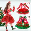 女の子のドレス王女のクリスマス幼児の長袖雪だるまサンタクロースキッズ服ポルカドットベビー服221101