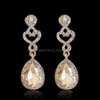 Bengelen kroonluchter luxe champagne crystal earring gouden kleur sieraden mode vrouwelijke bruids bruiloft lange druppel earrings accessoires dhpyq