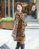 Luksusowe zimowe kobiety faux fur płaszcz grube ciepłe płaszcze lamparta i kurtki żeńskie futra parka manteau femme hiver