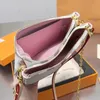 Designerskie kobiety podwójne zip pochettes worka akcesoria sprawdzone płótno monogramy wzór mini torby crossbody lady vintage drukowana torebka na ramię