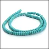 Turquoise 8Mm100Pcs 3X6Mm Natural Stone Green White Turquoises Beads For Jewelry Making Round Loose Spacer Diy Bracelet Necklace Dro Dh0Yj