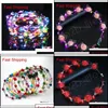 Other Fashion Accessories Flashing Led Hairbands Strings Glow Flower Crown Headbands Light Party Rave Floral Hair Garland Luminous Wr Otomq