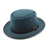 Bérets femmes feutre chapeaux large bord Fedoras pour fête de mariage porc tarte Fedora chapeau disquette Triby Base