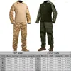 Survêtements pour hommes Camouflage tactique Uniforme de combat militaire Ensemble Chemises Pantalons cargo avec coussinets G3 Soldat en plein air Vêtements de paintball