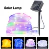 Strings Years Decoration Solar Tube String Lights 7/12m Outdoor Waterproof Garden Patio Multicolor Wedding Yard Christmas Tree Lamp