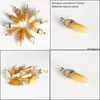 Other 10 Pcs/Lot 4Cmx1Cm Six Prism Pillar Yellow Crystal Natural Stone Pendants Necklace Charm Diy Making Jewelry Accessories Drop D Dhydg