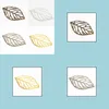 Other 50Pcs Pick Colour Leaves Filigree Wraps Connectors Metal Crafts Connector For Jewelry Making Diy Accessories Charm Pendant Dro Dhhwl