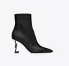 Patik Çizme Topuklu Çizme Yüksek Topuklu Ayakkabı Pompalar Tasarımcı Opyum Siyah Topuklu Timsah Kabartmalı Rugan Yılan Sivri Uçlu Harfler