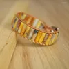Charm Bracelets DIY Handmade Leather Wrap Bracelet & Bangle Natural Stone Crazy Onyx Beaded Chakra Bohemia Unisex Jewelry Gift