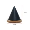 Jewelry Pouches Bamboo Black PU Conical Shape Jewlery Bracelet Display Holder Rack Storage Stand Watch Organizer Counter Case