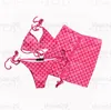 PLAID Print Bikini Set Hipster Top Fabric Padded Women039S lyxiga badkläder Charmig Bandage Designer Badning Baddräkter3283623