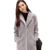 Women's Fur Fall/winter Women Sheep Shearing Loose Coat Casual Korean Mid-length Mink Imitation Thickening Jacket A920