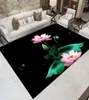 Alfombras loto chino lotus 3d alfombra sala de estar rectangular estudio de alfombra rectangular mesa de caf￩ mesa de caf￩ decoraci￳n de la puerta del ba￱o