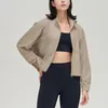 Damen-Reißverschluss, lässiger Fitness-Outfit-Mantel, lockerer Lauf-Langarm-Yoga-Anzug, Oberteil, Sonnenschutz, winddicht, schnell trocknend, Sport-Top VELAFEEL