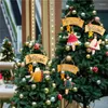Juldekorationer europeisk stil retro kreativ ängel trä liten pendelle hängande dekoration välkommen