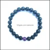 チャームブレスレット8mm Agate Chakras Black Lava Stone Beads Elastic Essential Oil Diffuser Bracelet Volcanic R OTBF6