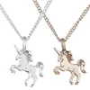 Collares de unicornio de dibujos animados, collar con colgante para mujer, joyería de moda, regalo de Navidad RRA406