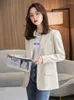 Damskie garnitury Blazers Solidna warstwowa marca luźna elegancka moda retro High Street All-Match Spring Confight Tops 2022