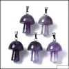Подвесные ожерелья подвески ювелирные украшения натуральный камень резьба грибы форма