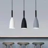 Pendant Lamps Nordic Lampshade Lamp Black White E27 For Bedroom Bedside Table Kitchen Chandelier Home Decor Lighting Suspension Design