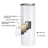 USA STOCK 20oz Sublimation White Straight Blanks Tumbler with Straw Lid Stainless Steel Heat Transfer Travel Mug Double Wall Insulated Water Cups GJ02