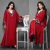 Moyen-Orient robe imprimé panneau ababy robe mode musulmane vintage grand ourlet lâche robe de soirée AB252