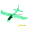 Party Favor Diy Hand Throw Led Lighting Up Flying Glider Plane Toys Foam Airplane Model Outdoor Games Flash Luminous For Children Fy Dh4Ee