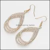 Dangle Lustre De Mode Or Sier Couleur Dangle Boucles D'oreilles De Luxe Cristal Strass Goutte D'eau Boucle D'oreille De Mariage De Noce Jewelr Dht0Y