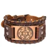 Bangle Trendy Design Six-pointed Star Bracelet Men's Fashion Leather Woven Viking Accessorie Party Jewelry Wholesale