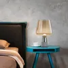 Bordslampor Lukloy Led Modern Industrial Lamp för sovrummet Bedside Grey Concrete Glass Disk Läsning Vardagsrum Hemma kontor