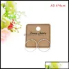 Tags Price Tags Card Price Tags Packaging Jewelry4X4Cm Kraft Paper Mtimotif Earring With Hold Hanging Earrings Ear Stud Jewelry Di Otncv