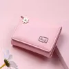Brieftaschen Mode Frauen Brieftasche Kurze Damen Kleine Kartenhalter Druck Mädchen Quaste Zwei-fach Weibliche Geldbörse Weibliche Mini Kupplung rosa L221101