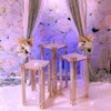 Set di decorazioni di 3 pezzi Plinths- Gold Round Metal Plinths Wedding Borning Stand Colonne cilindri Baby Shower Party Metal Dessert Table Table Pilastro IMake153