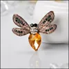 Pins Brooches Fashionable Rhinestone Bee Brooches Gifts For Women Enamel Animal Insect Spider Brooch Pin Bugs Jewelry Scarf Clip Br Dhni7