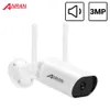 Dome Camera's Anran 1296P IP Camera Smart Outdoor WiFi Security Camera 3MP Surveillance Camera Waterdichte nacht Visie App Control