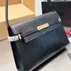 Manhattan bag box handbag crossbody Y letter standard messenger crocodile grain serpentine cow leather lock Document package designer bags shoulder bag