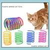 Brinquedos para gatos por atacado 4 pçs/pacote Brinquedos para gatos Primavera de plástico Brinquedo para gatos Brinquedo interativo Bola Suprimentos para animais de estimação Drop Delivery 2022 Home Garden Dhzq0