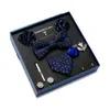 Boogbladen mix kleuren mooie handgemaakt hoog graad 7,5 cm bruiloft cadeau stropdas set stropdas doos mannen suit accessoires jaardag