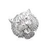 Metal Tiger Brooch Silver Gold Men Animal Tiger Head Brooches Suit Lapel Pin for Gift Party