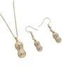 Necklace Earrings Set 2022 Trend Wedding Jewelry Copper Micro-encrusted Zircon Pearl Peanut Fashion Earring Women Wholesale
