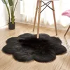 Teppiche JU Blumenform Kunstwolle Schaffell Haariger Teppich Kunstmatte Sitzpolster Fell Plain Fluffy Tapetes Weicher Teppich 90 cm