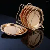 Bakeware Tools Exquisite Cake Tray Set Dishes Rack 6 In 1 Gold/Silver Fashion Pan Mini Snack Torked Fruit Pallet Dessert