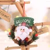 Christmas Decorations Door Drop Ornament Wreath Welcome Sign Rattan Weaving Garland Xmas Pendant Home Hanging Decoration Crafts Supplies